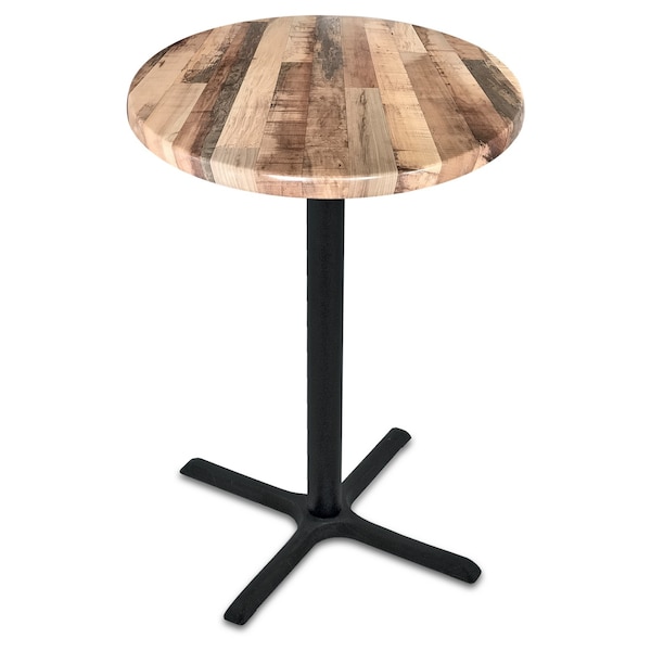42" Tall In/Outdoor All-Season Table, 36" dia. Rustic Top